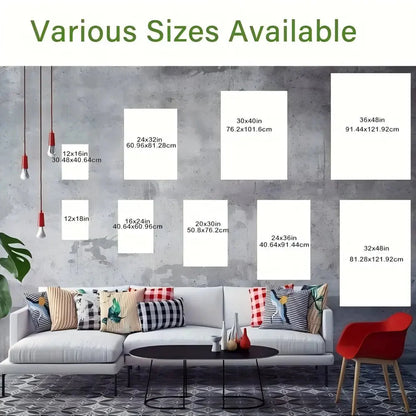 1.5-Inch Thick Pine Solid Wood Frame, Canvas Wall Art, Birthday Gift Art Wall Painting, Bedroom, Office, Living Room