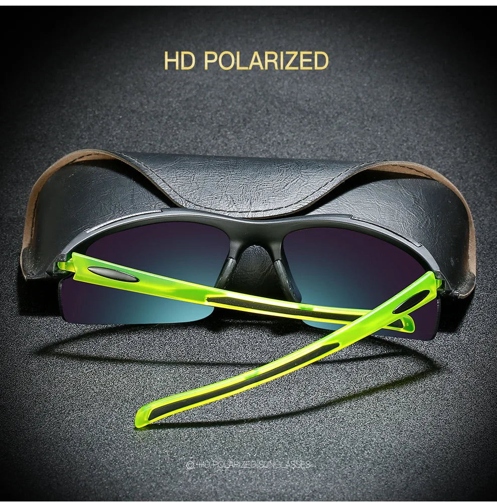 Men Sports Sunglasses Riding Mirror Wind Frameless Glasses Driving Dazzle Colour Outdoor Motorcycle Running Fishing Travel