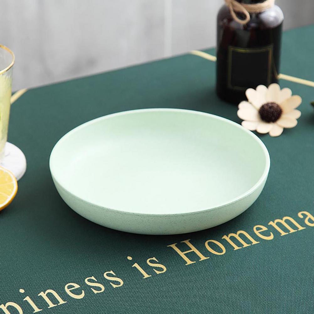 Wheat Fiber Plate Microwave Plastic Plates Dinner Plate BPA Free Food Grade Round Shape Food Dish Fruit Salad Dish Kitchen Plate