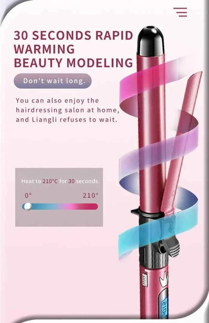 Kemei Professional Hair Curler Hair Curling Iron Wand Ceramic Tourmaline long Barrel Dual Voltage 100-240V Hair Waving Style Too