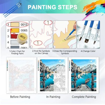 HUACAN Coloring By Numbers Mountain Landscape HandPainted Kits Home Decor Sea Painting Drawing Pictures By Numbers Diy Gift Art