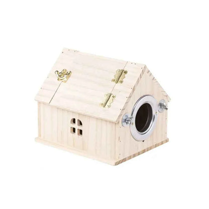Practical Large Space Wood Bird House Rainproof Hanging Birds Breeding Box Sun Protection Bird Nest For Bird Cage