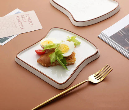 Ceramic Dinner Plate Household Creative Bread Plate Toast Plate Dessert Plates Cake Plates Breakfast Plates Ceramic Tableware