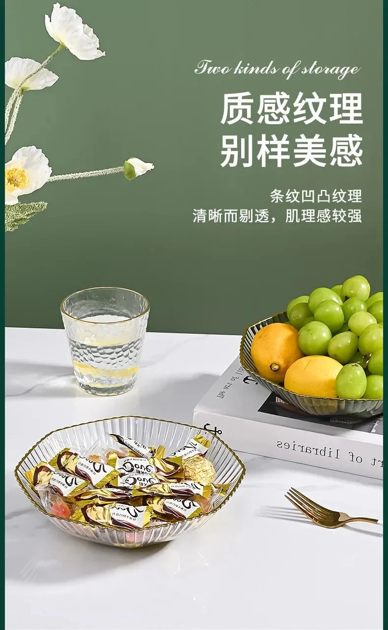 1PCS Table Plates for Serving Plates Dinnerware PET Partitioned Dish Snack Candy Cake Stand Bowl Food Fruit Plates Set Tableware