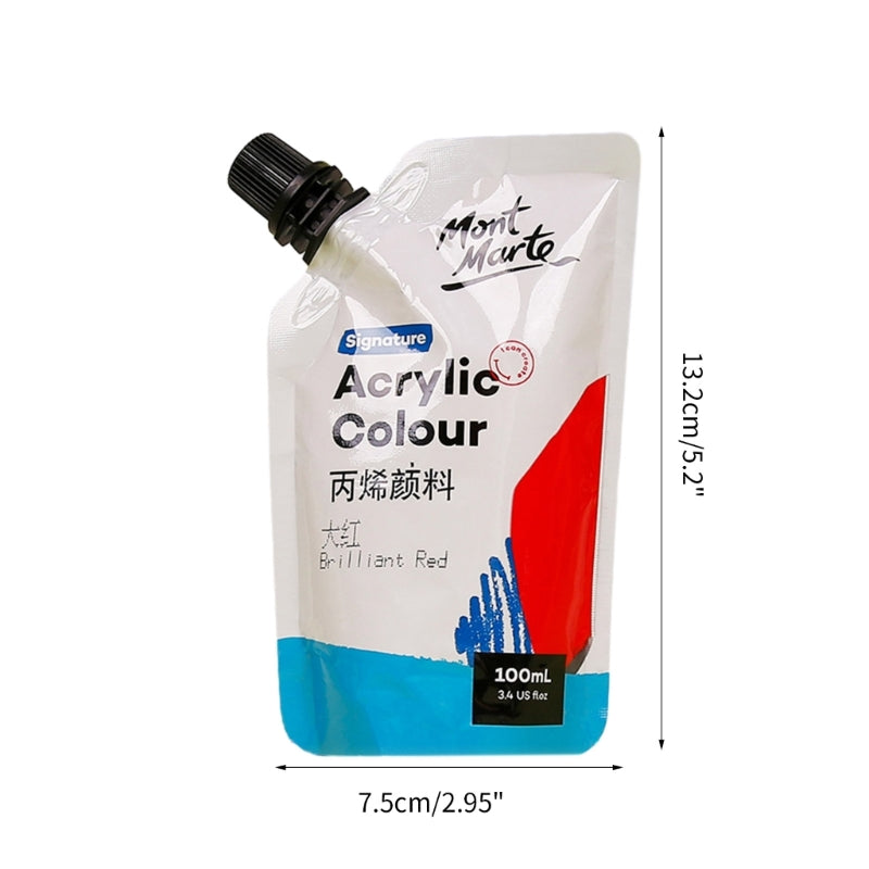 Art Acrylic Paint, 11 Colors Acrylic Paint, 100ml Bag, Rich Pigmented, Waterproof Acrylic Paints for Artists, Beginners
