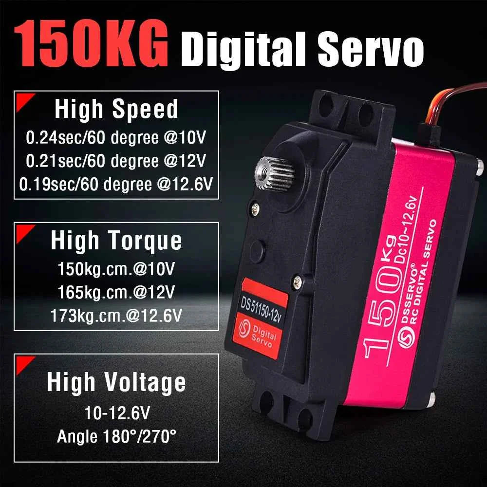 RC Steering Servo High Torque Servo Waterproof 60Kg 80Kg 150Kg 1/5 1/6 servo HV Metal Digital for  HPI Baja 5B SS RC Car