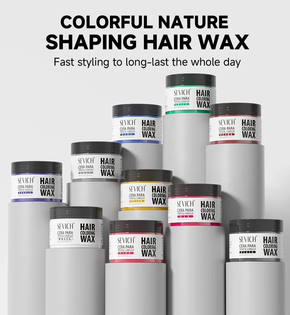 SEVICH Hair Colour Wax Temporary DIY Hair Coloring Wax One-Time Long Lasting Hair Dye Mud Cream Christmas Hair Styling Products