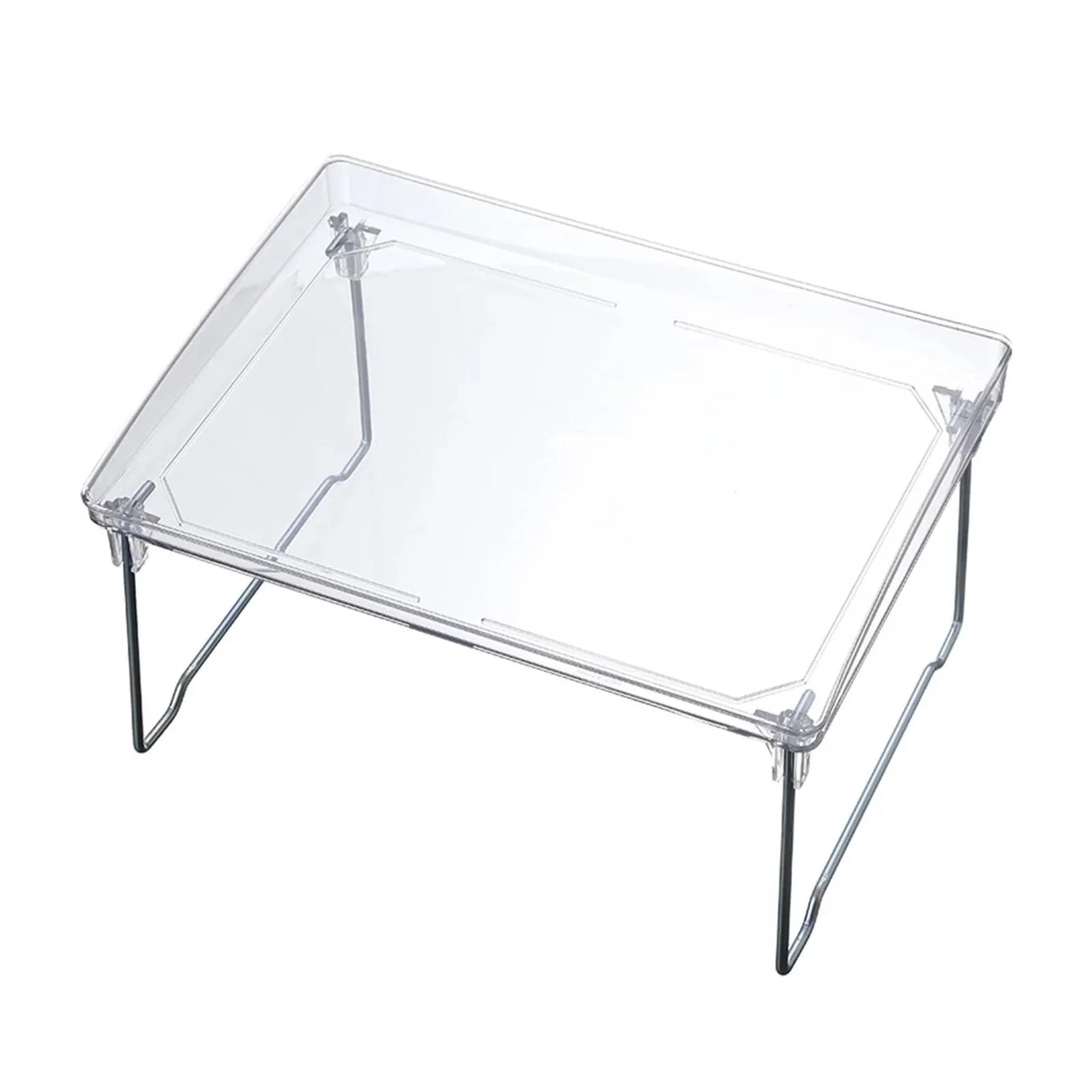 Foldable Desktop Storage Shelf Easy To Assemble  Multifunction Large Space Stackable Space Saving Stylish for Bathroom