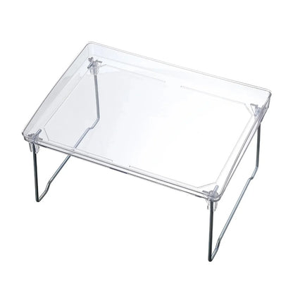 Foldable Desktop Storage Shelf Easy To Assemble  Multifunction Large Space Stackable Space Saving Stylish for Bathroom