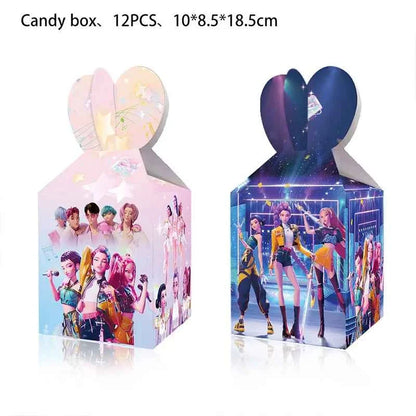 K-Pop Demon Hunters Birthday Decorations Girls Birthday Party Tableware Balloons Set Cup Plates Girls Favor Kpop Warriors Supply