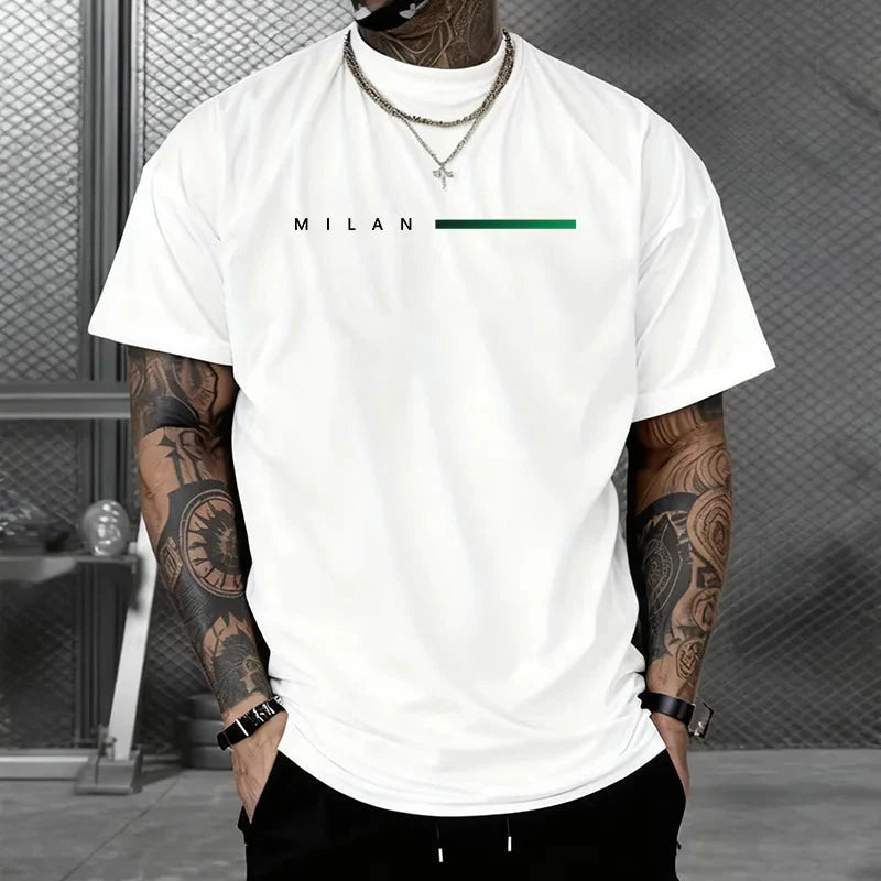 Mens T-shirt Printed Cotton Short Sleeve Daily Casual Tees Outdoor Fitness Sports Jogging Clothing Hot Sales Street Soft T-shirt