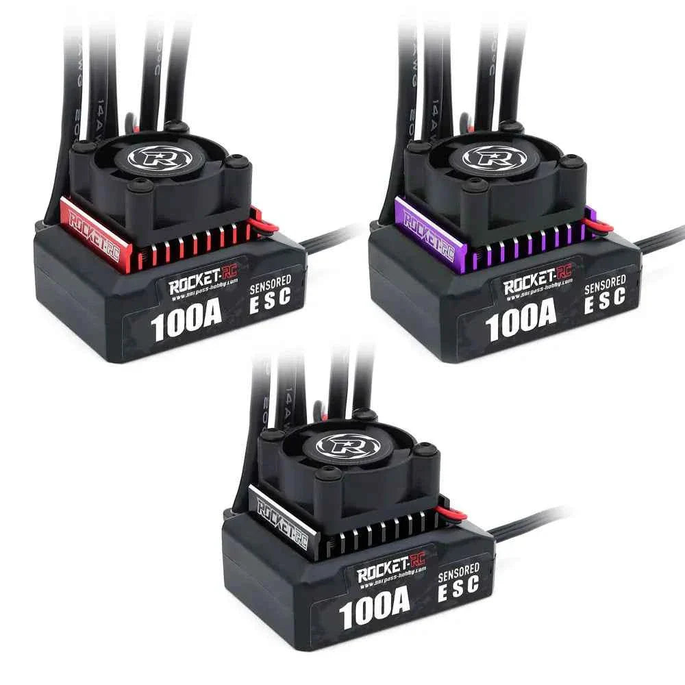 ROCKET-RC 100A ESC Sensored Brushless Electric Speed Controller 2-3S for 1/10 RC Drift Car 380/390/540 Sensored Brushless Motor
