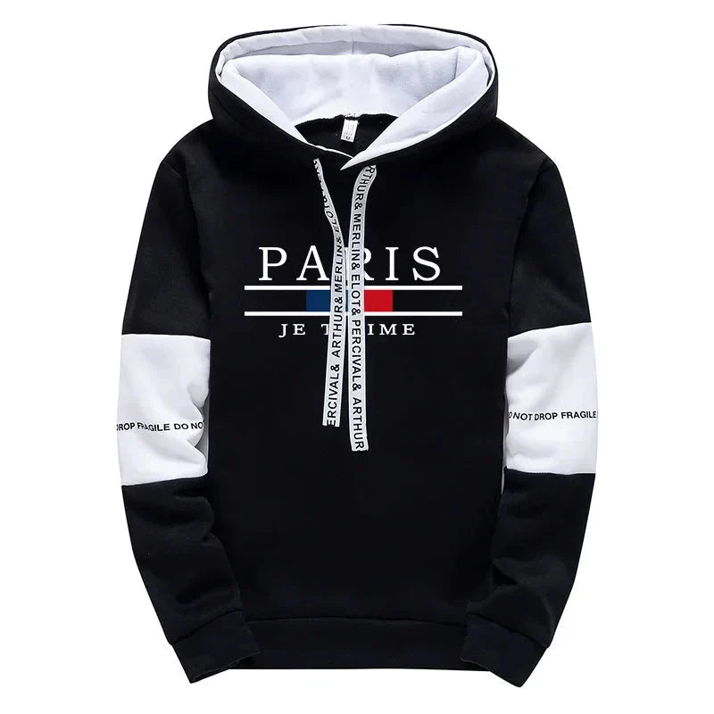 Paris Fashion Hoodies for Men High Quality Hooded Long Sleeve Sweatshirts All Season Daily Casual Sports Pullover Men's Clothes