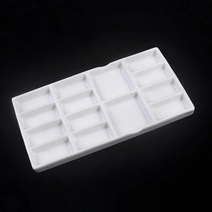 Artsecret 1 pc Simple White Ceramic Multi-Compartment Palette Pigment Mixing Palette Art Supplies Multiple Variants Available