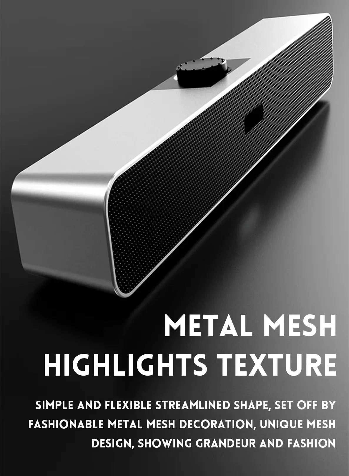 B Computer Speakers with 3.5 mm Aux, Small PC Speakers Powered by USB, USB Soundbar for Monitor，Wired USB Desktop Speaker,