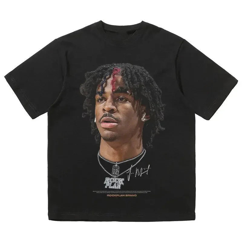 Oversized Men T Shirts US Street Basketball Printed Short Sleeve Hip-Hop Y2K Tees Commute Casual O-neck Tops Cool Boy T-shirts
