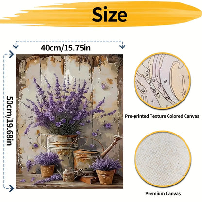 1pc Paint By Number Kits for Adults, 40x50cm/ 16x20inch, DIY Lavender Easy Oil Acrylic Painting By Numbers Kits Arts Crafts for
