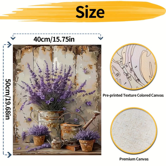 1pc Paint By Number Kits for Adults, 40x50cm/ 16x20inch, DIY Lavender Easy Oil Acrylic Painting By Numbers Kits Arts Crafts for