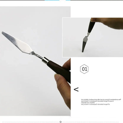 Hot 5PCS Stainless Steel Scraper Spatula Art Supplies for Artist Canva Oil Paint Color Mixing Palette Knife Painting Wholesale