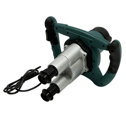 2 Paddle Cement Mixer Mortar Stirrer Concrete Paint Mortar Hand Mixer 6  Speeds Optional Red 1800W / Green 2800W