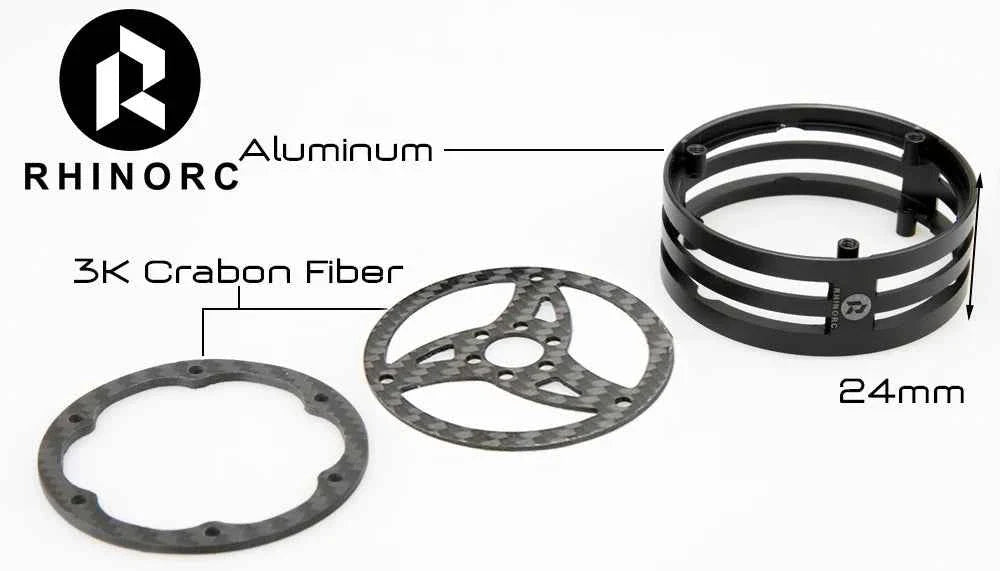 RhinoRC 2.2 inch Narrow Carbon Fiber Aluminum Pro LightWeight RC Car Crawler Wheel Pro Shafty MOA
