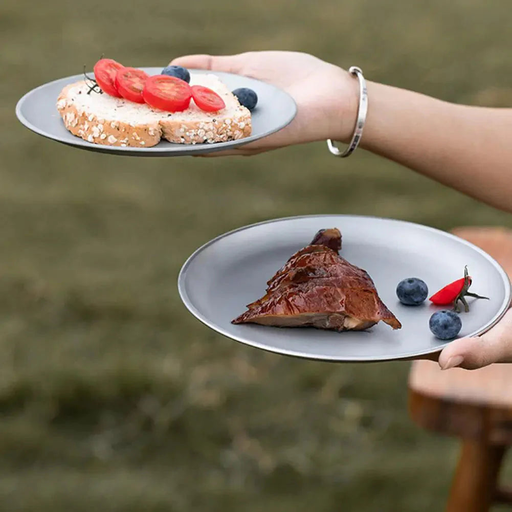 Fruit Salad Household Creative Dish High quality Plates 3pcs Titanium Purification Plate Outdoor Picnic Dinner Tableware Tray