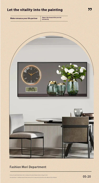 Large Size Aluminum alloy framed Artwork Wall Clock, Luxurious Muted Quartz Clock for Home Decor,living Room,bed Room Décor