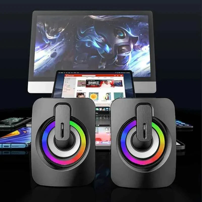 Computer Speakers HiFi Stereo Microphone Audio PC Speaker USB Wired Caixa De Som with LED Light for Desktop Computers PC Laptops