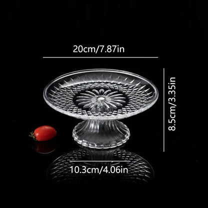 Acrylic Clear Serving Plates Fruit Dessert Salad Tray Cupcake Display Stand Round Dinner Plate Kitchen Supplies