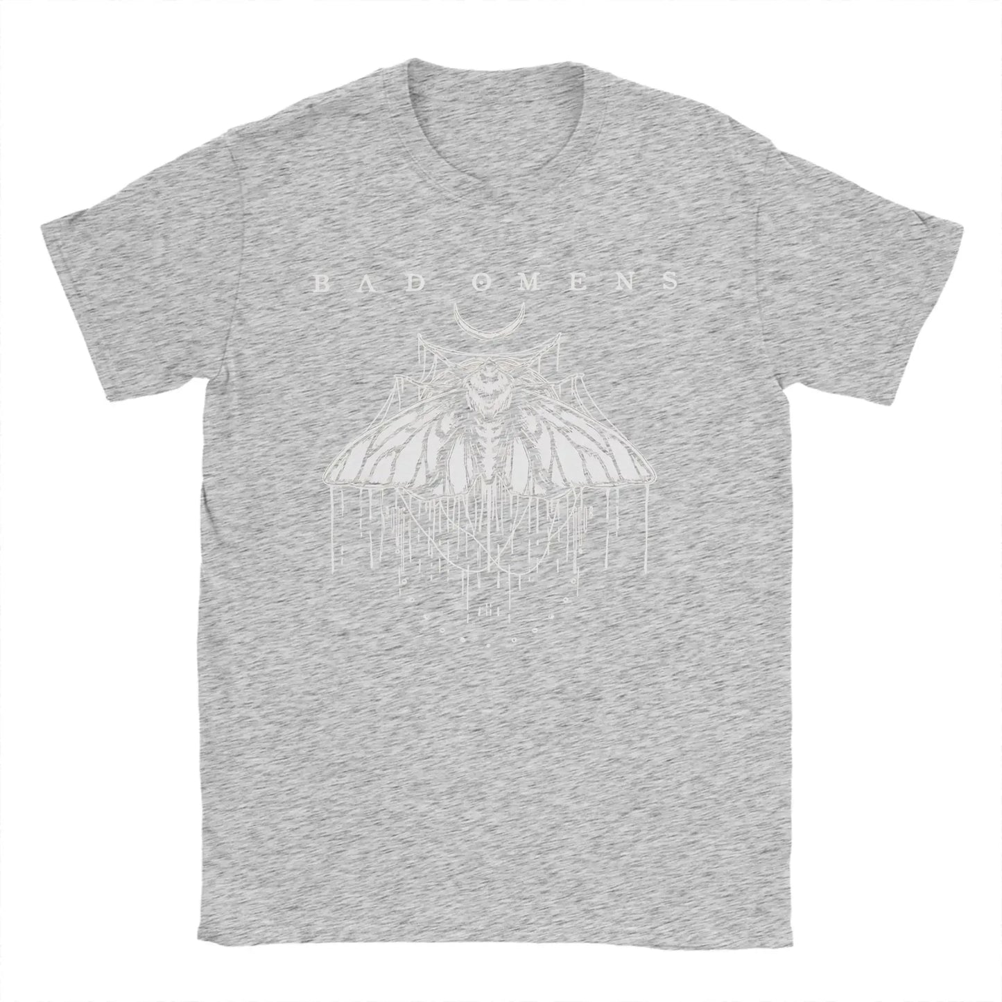Men's T-Shirts Bad Omens Moth Casual 100% Cotton Tee Shirt Short Sleeve  T Shirt Round Collar Tops Big Size