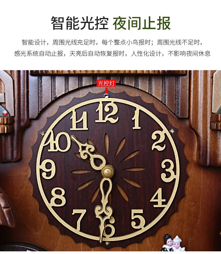 Cuckoo Luxury Wall Clocks Living Pendulum Room Large Decoration Wall Clocks Retro Wooden Home Decor Reloj De Pared MHBGZ
