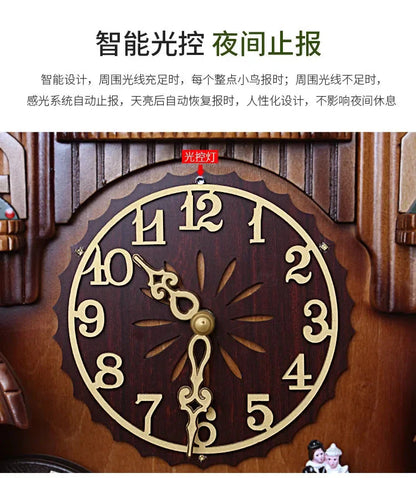 Cuckoo Luxury Wall Clocks Living Pendulum Room Large Decoration Wall Clocks Retro Wooden Home Decor Reloj De Pared MHBGZ