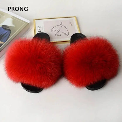 Summer Women Fur Slides Fluffy Furry Slippers Indoor Fuzzy Flip Flops Casual Outdoor Flat Ladies Fur Sandals Plush House Shoes