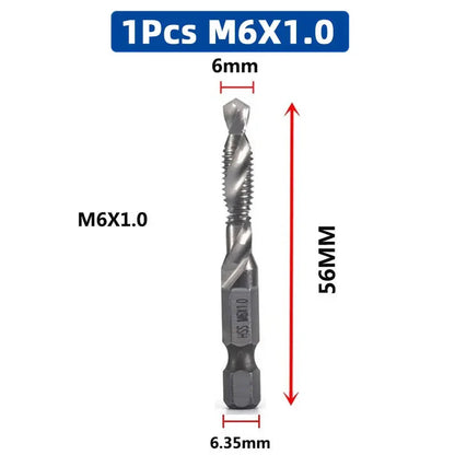 LiYu Shank Titanium Plated HSS Screw Thread Metric Tap Drill Bits Screw Machine Compound Tap M3 M4 M5 M6 M8 M10 Hand Tools