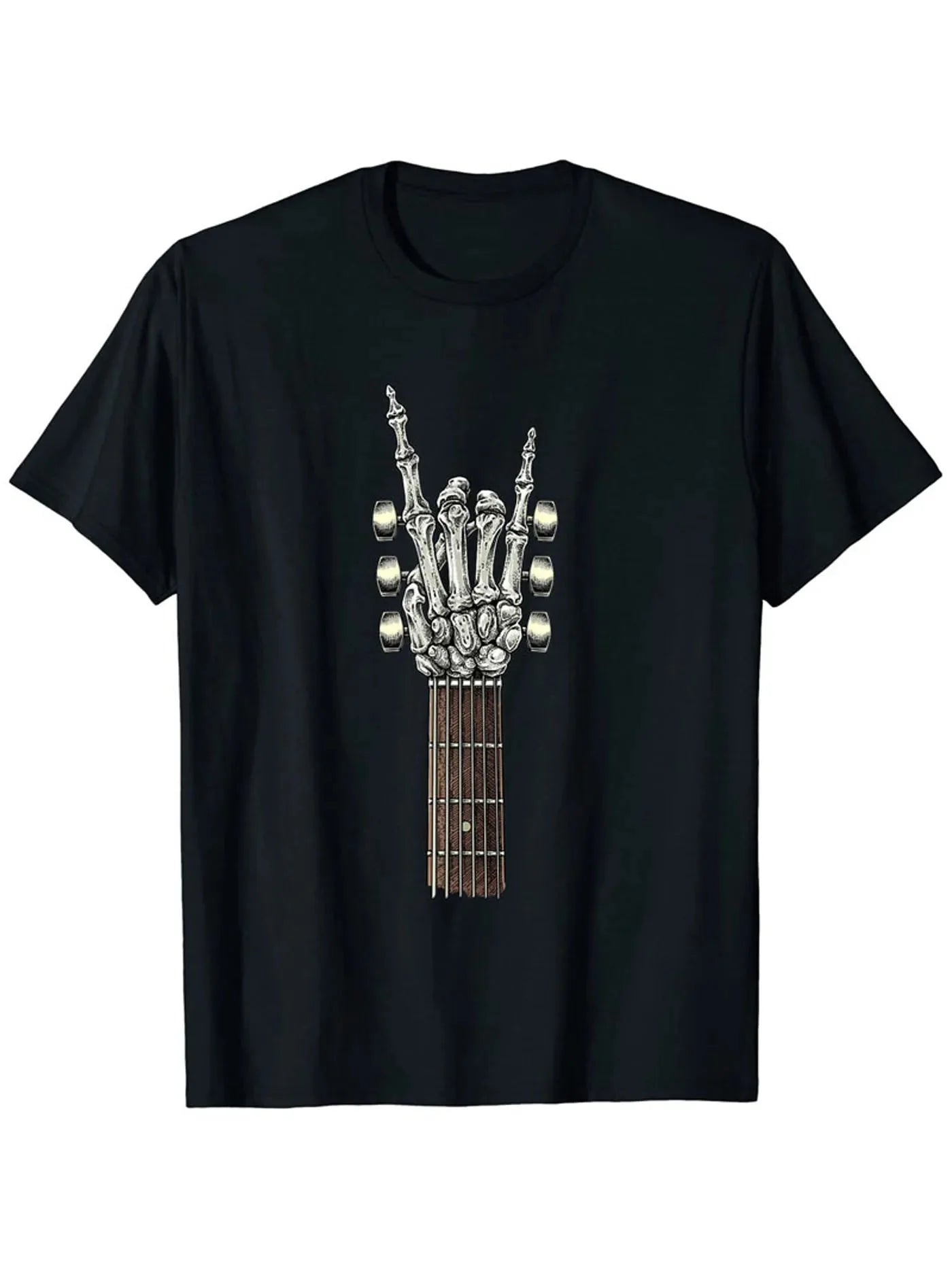 Men's T-shirts, Rock Guitar Printed T-shirts, and Casual Short-sleeved Tops for Summer, Spring and Autumn As Gifts
