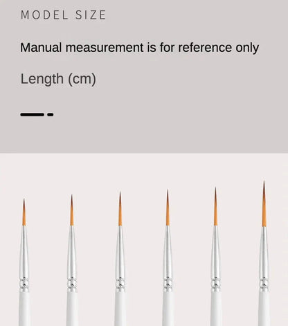 Artist Paint Brush 6 Pcs Set Thin Pen Extra Long Fine Point Liner Tip #000#00#0#1#2#3, Scale Models Nail Acrylic Oil Watercolor