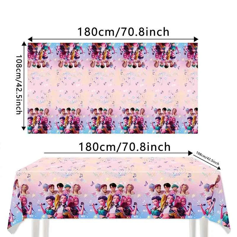 K-Pop Demon Hunters Birthday Decorations Girls Birthday Party Tableware Balloons Set Cup Plates Girls Favor Kpop Warriors Supply