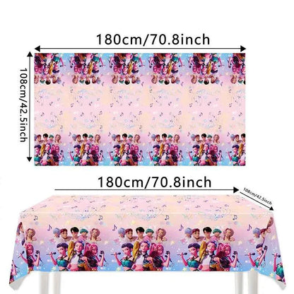 K-Pop Demon Hunters Birthday Decorations Girls Birthday Party Tableware Balloons Set Cup Plates Girls Favor Kpop Warriors Supply