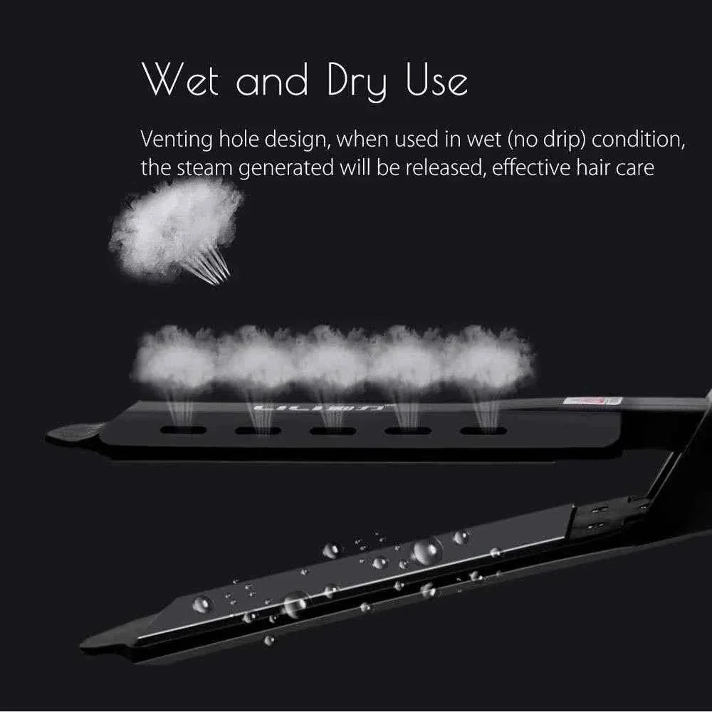 Dual Use Hair Straightener Curling Iron 4 Temperature Settings Portable Styling Tool for Straightening Curling Air Bangs