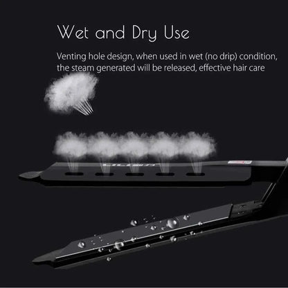 Dual Use Hair Straightener Curling Iron 4 Temperature Settings Portable Styling Tool for Straightening Curling Air Bangs