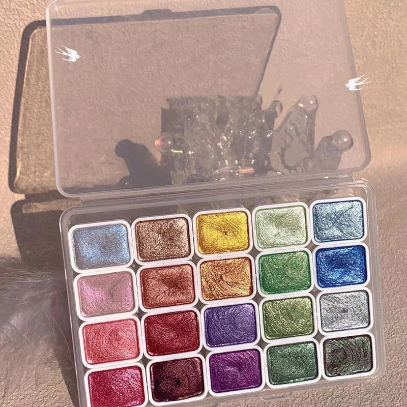 Art Watercolor Paint Oil Painting High Saturation Popular Semi-Solid 20 grids Color pigment