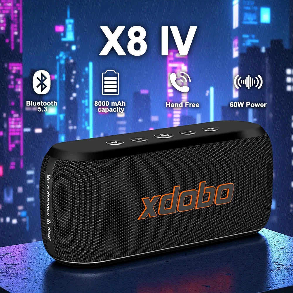 60W Soundbar XDOBO X8IV Subwoofer Speaker 8000mAh Deep Bass Outdoor Smart Phone TV Home Cinema Loudspeaker With Alloy Design
