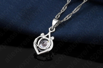Charming Luxury Elegant Rhinestone Pendant Jewelry Set Include 925 Sterling Silver Necklace/Earring Sets
