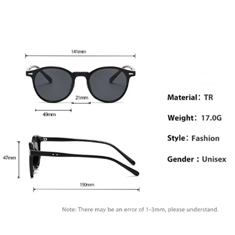 Stylish Round Frame Sunglasses Men Women Casual Vintage Outdoor Sports Eyewear Unisex Ultralight UV400 Sun Glasses Goggles