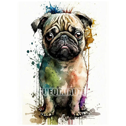 Animal Diamond Painting Graffiti Rhinestone Embroidery Dog Mosaic Cross Stitch Children Gift Art Handmade Home Decoration