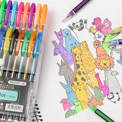 Kit 60 Colored Gel Pen Set, Glitter Metallic Pastel Neon Pen 12 24 36 48 Colors