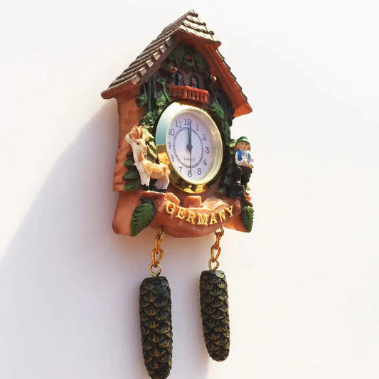 ‌German 3D Cuckoo Clock Wooden House Pine Cone Fridge Magnet, Travel Souvenir, Home Decor, Creative Gift, Strong Magnetic