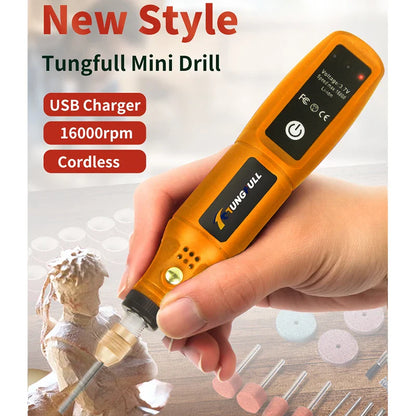 Mini Wireless Drill Rechargeable Polishing Machine DIY Mini Rotary Tool USB Engraving Tool Dremel Tool Mini Engravin Machine
