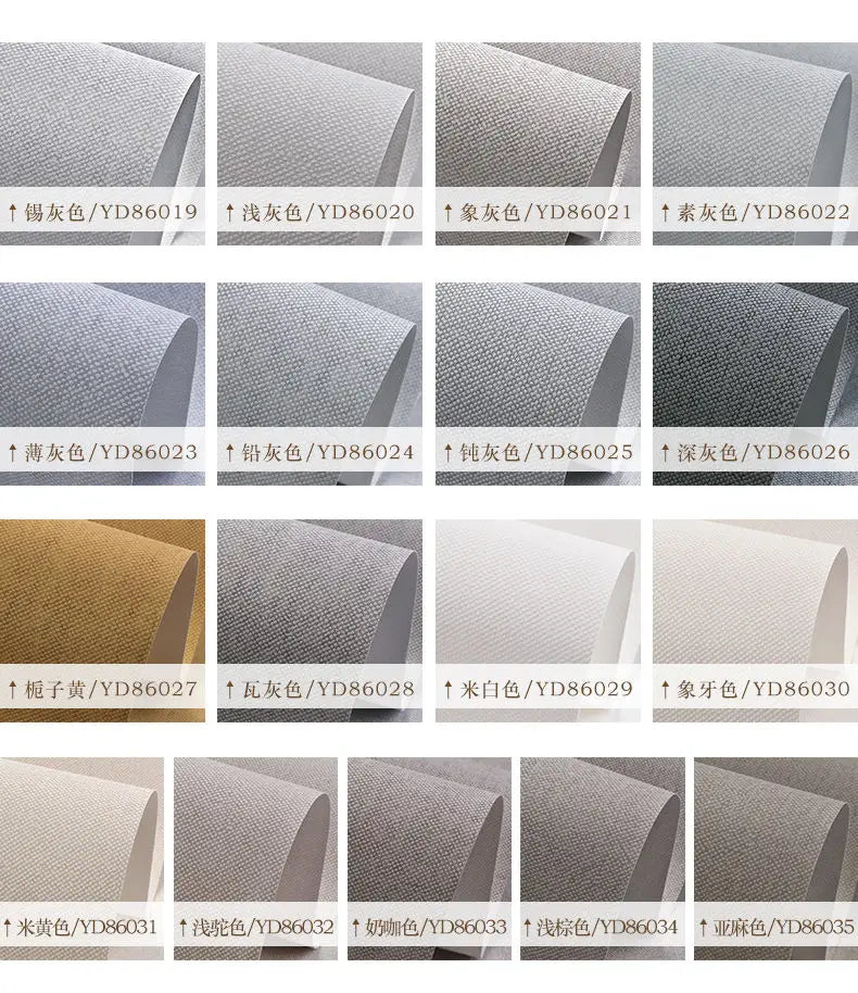 Modern Nordic Linen Textured Wallpaper – Eco-Friendly Non-Woven Solid Color Wall Covering