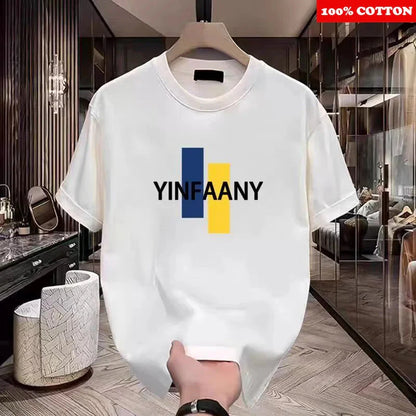 Fashion Paris Print T-shirt Men's Summer New 2025 New 100% Cotton Neck Short Short Sleeve Tee Gym Casual comfort Sports Top Men